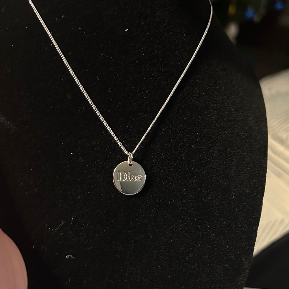 287. Dior Silver Logo Necklace with COA